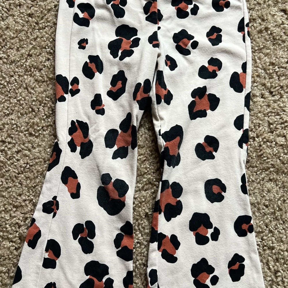Leopard Print Kids Flared Pants